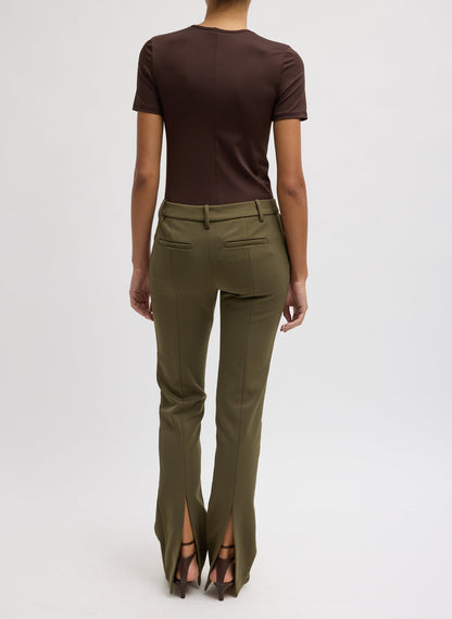 Tibi Spring Bonded Twill Elfie Trousers With Slits