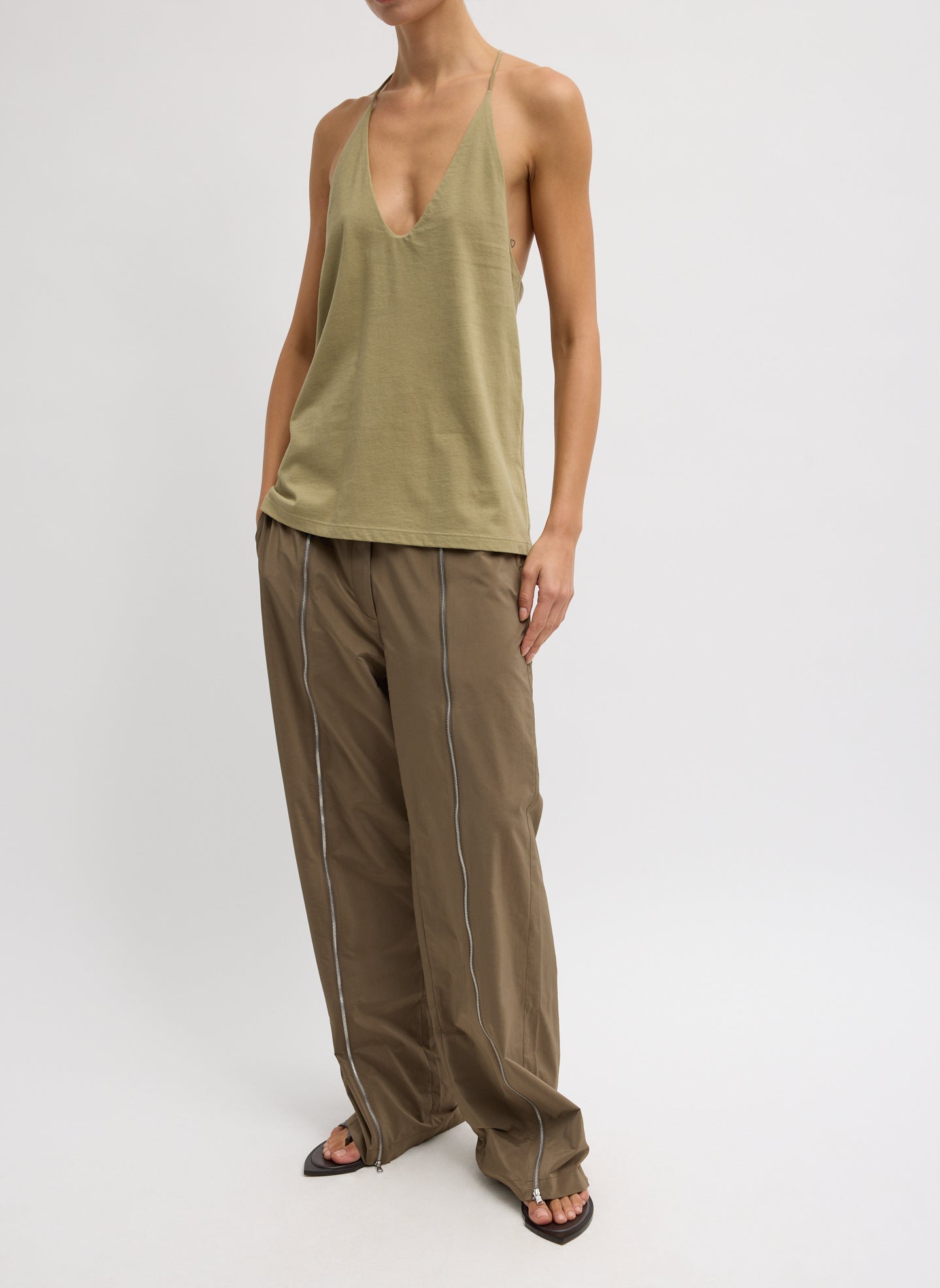 Tibi Nylon Zipper Trouser
