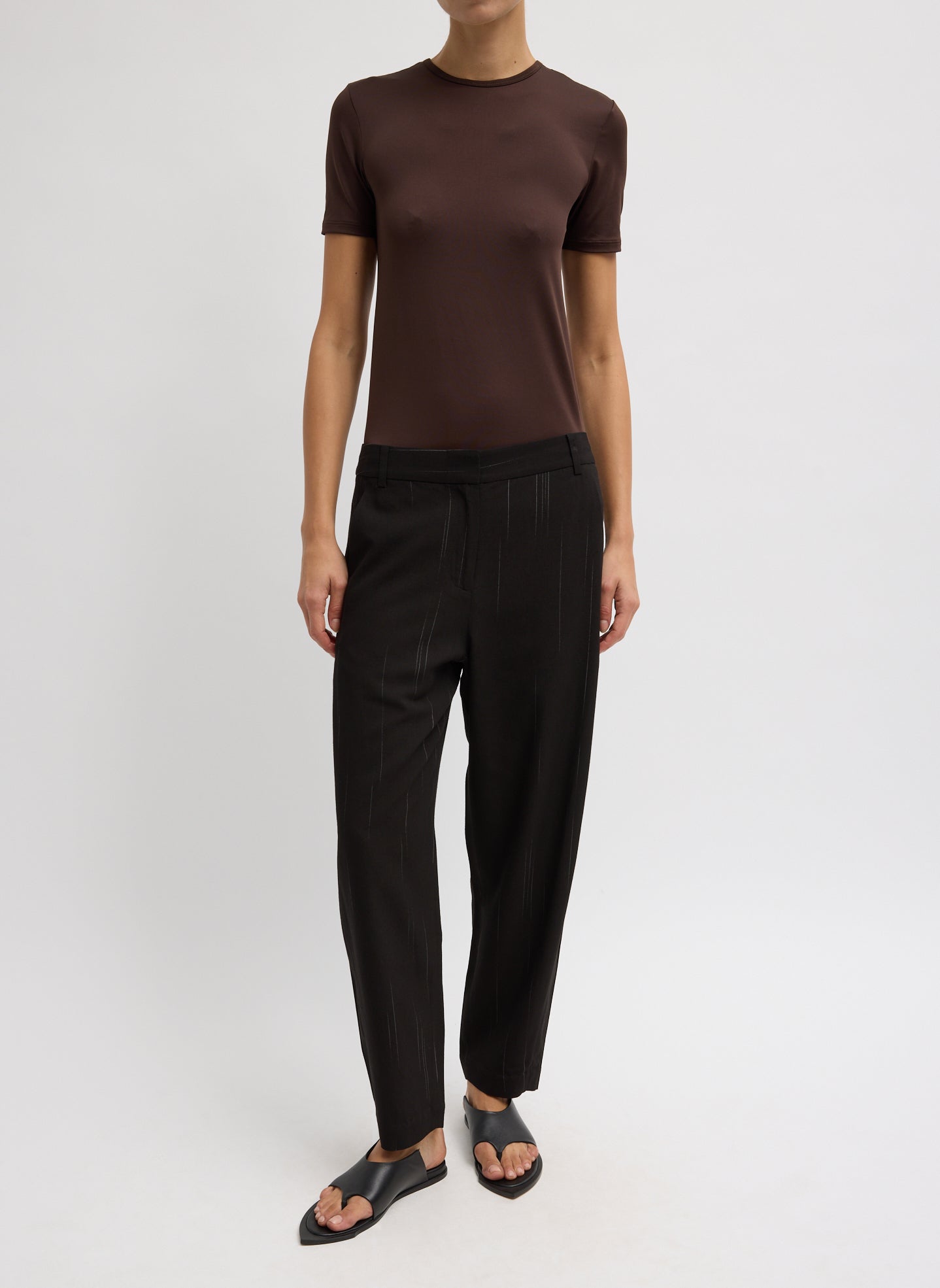 Tibi Viscose Suiting Reese Curved Ankle Pant