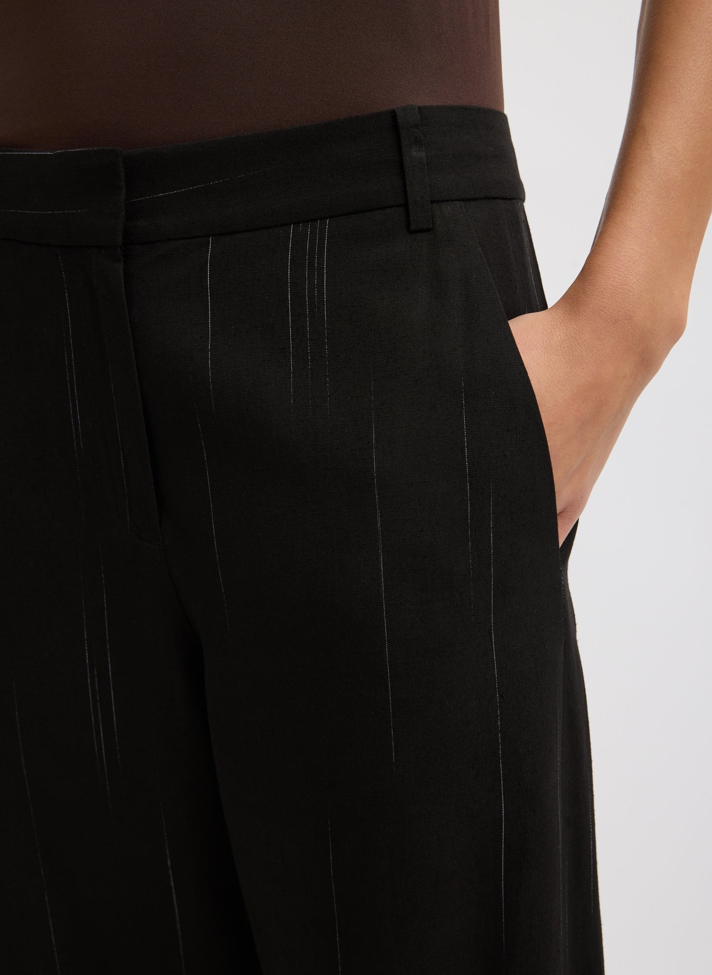 Tibi Viscose Suiting Reese Curved Ankle Pant