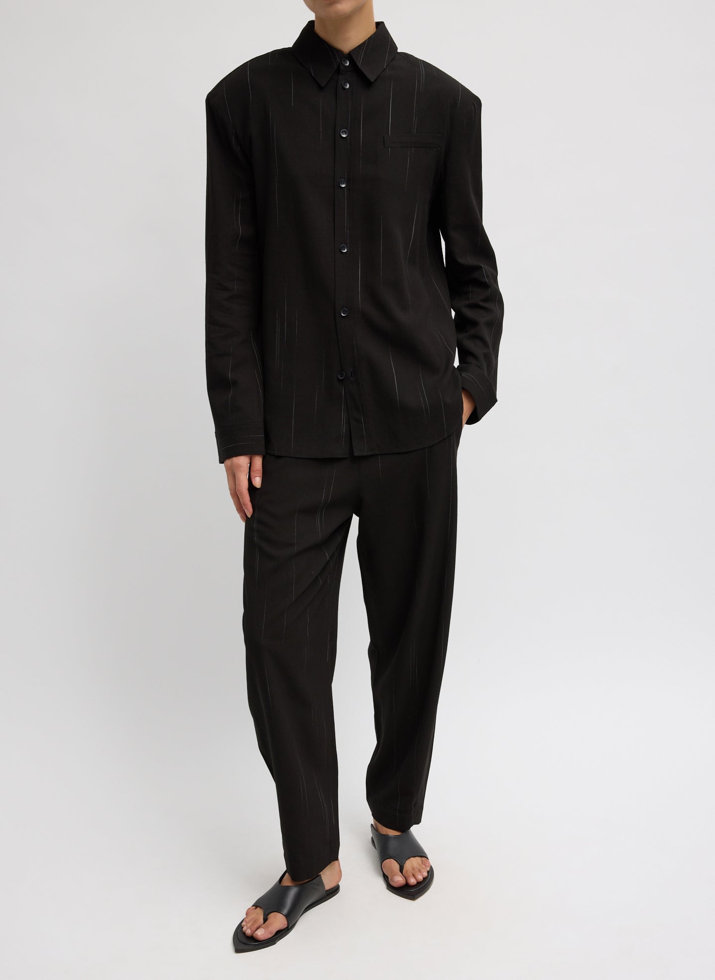 Tibi Viscose Suiting Reese Curved Ankle Pant