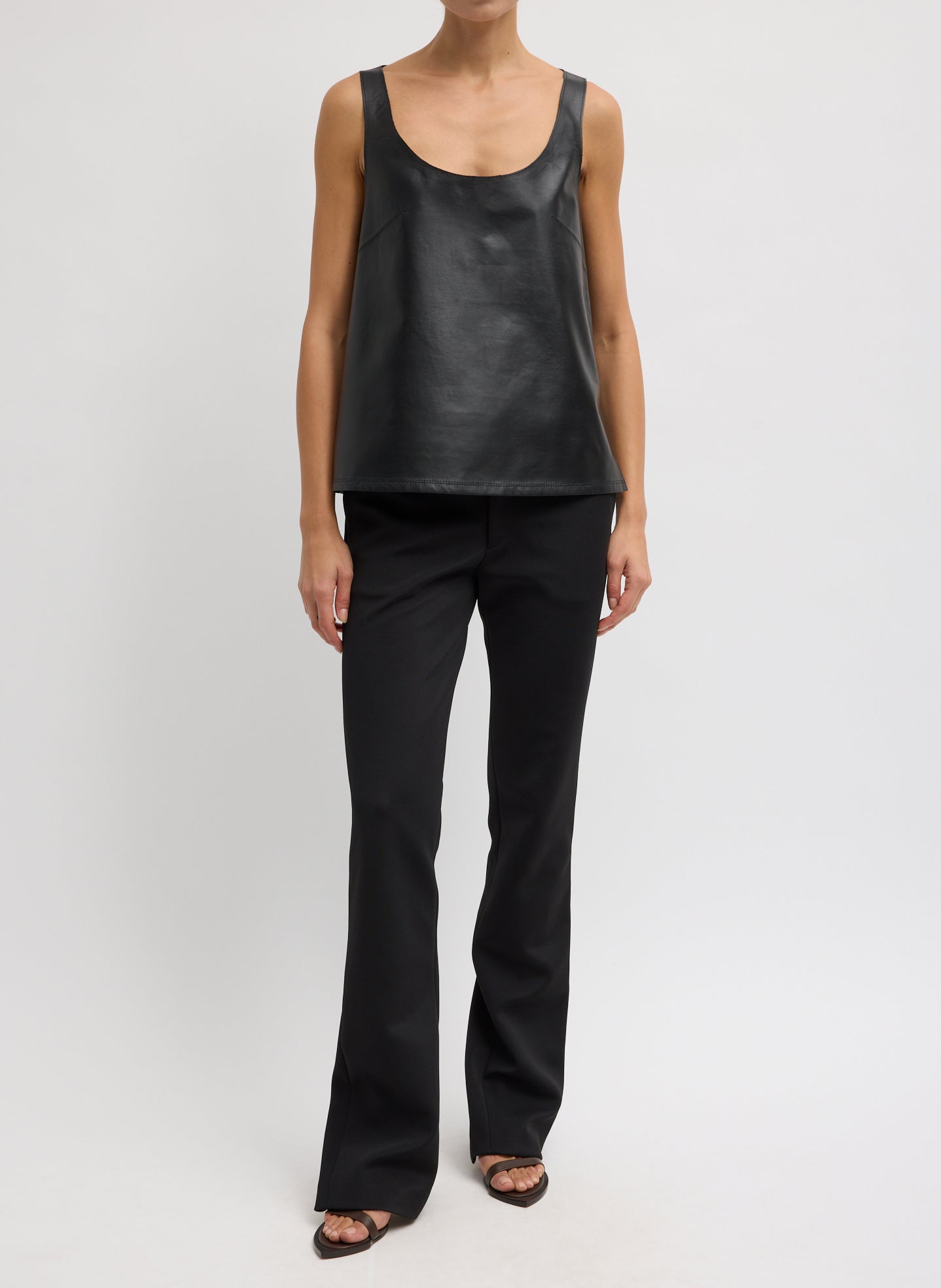 Tibi Spring Bonded Twill Elfie Trousers With Slits