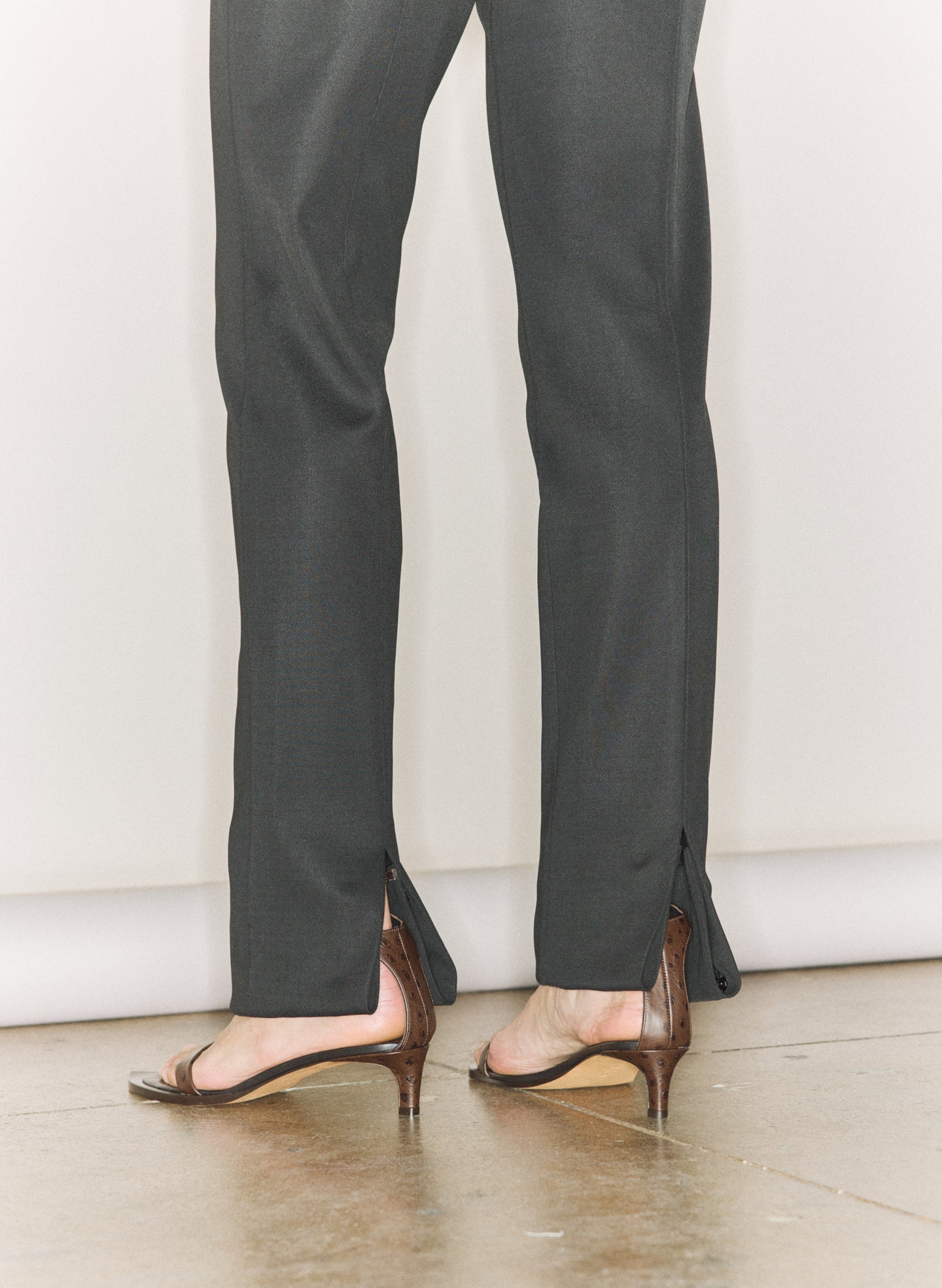Tibi Spring Bonded Twill Elfie Trousers With Slits