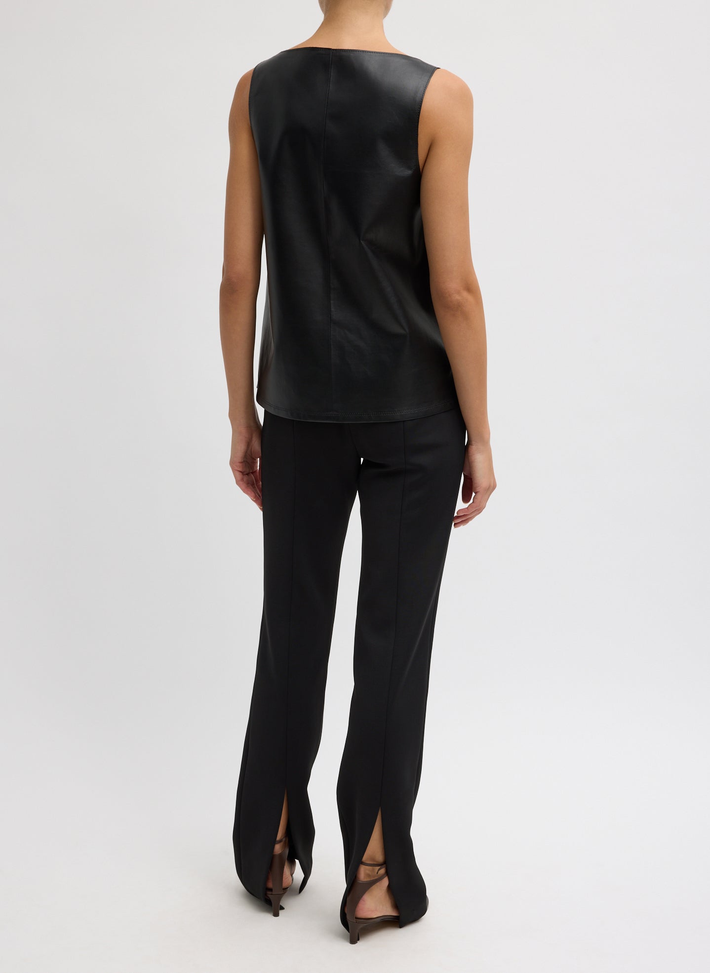 Tibi Spring Bonded Twill Elfie Trousers With Slits