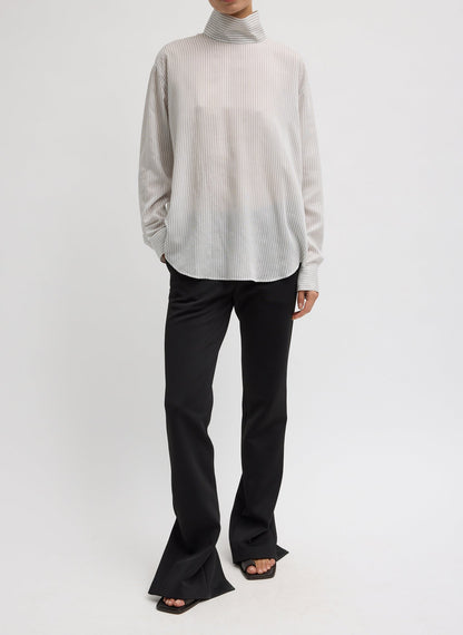 Tibi Spring Bonded Twill Elfie Trousers With Slits