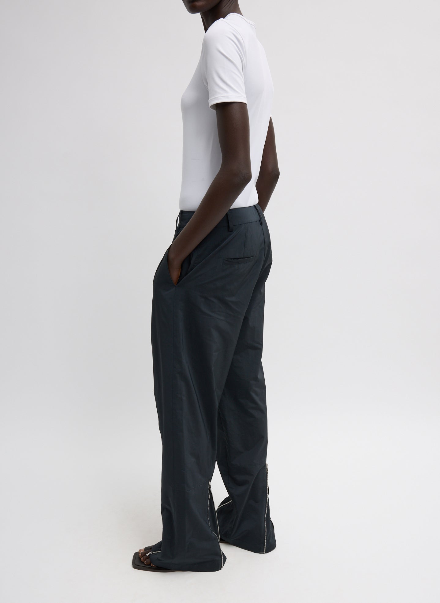 Tibi Nylon Zipper Trouser