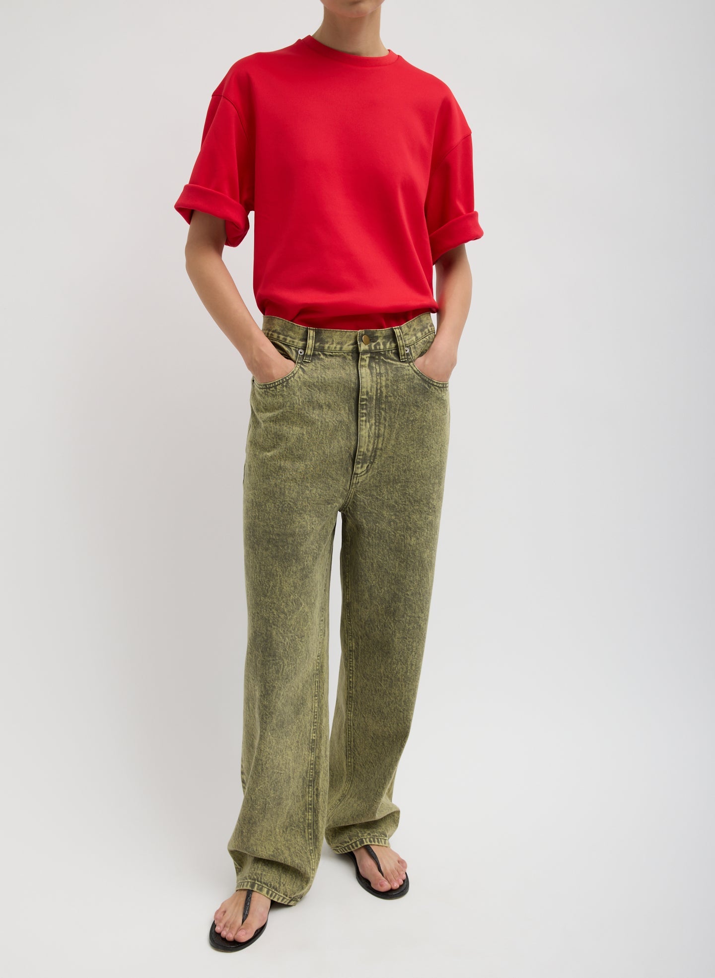 Tibi Lab Washed Denim Dennis Jean
