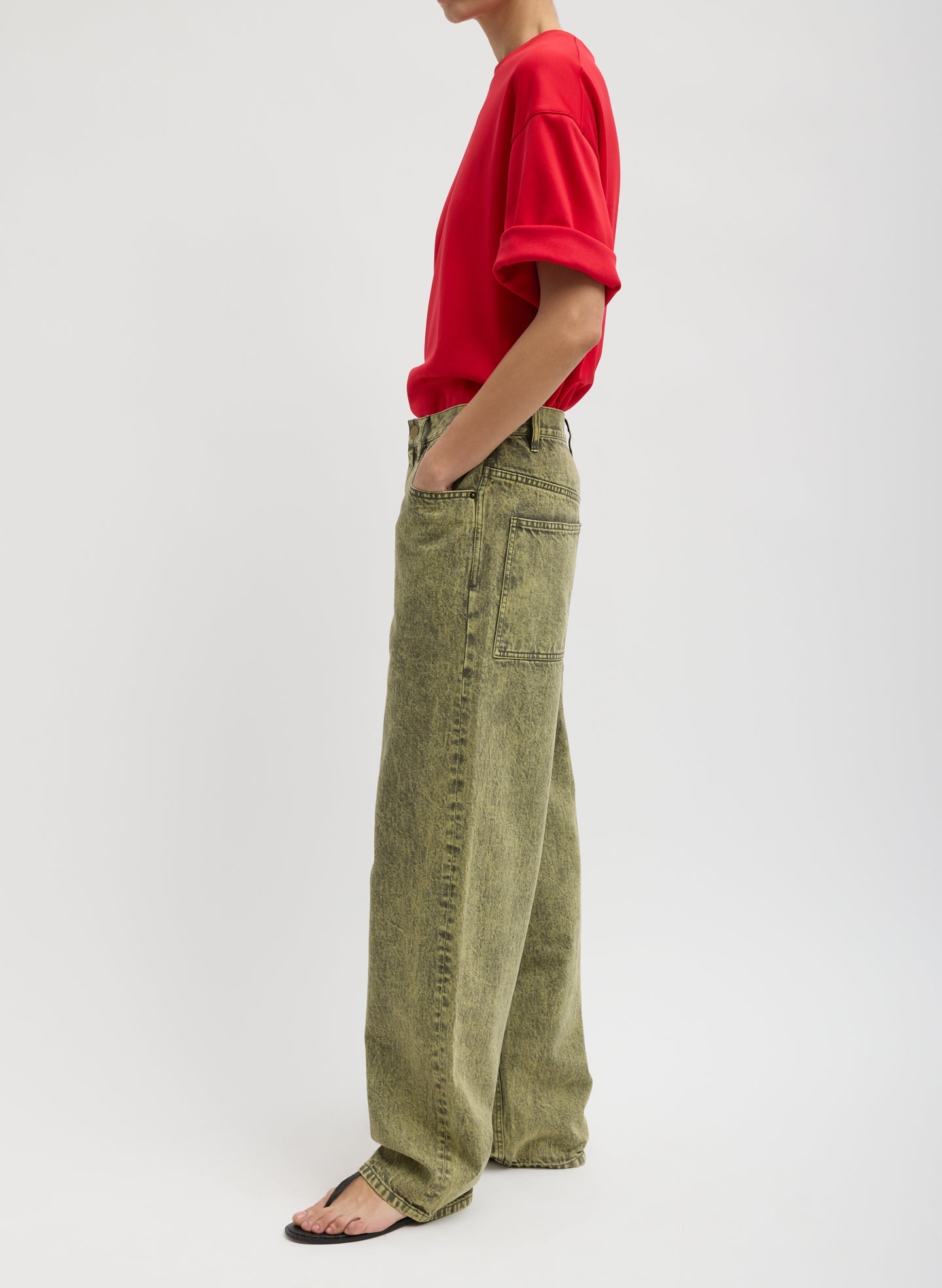 Tibi Lab Washed Denim Dennis Jean