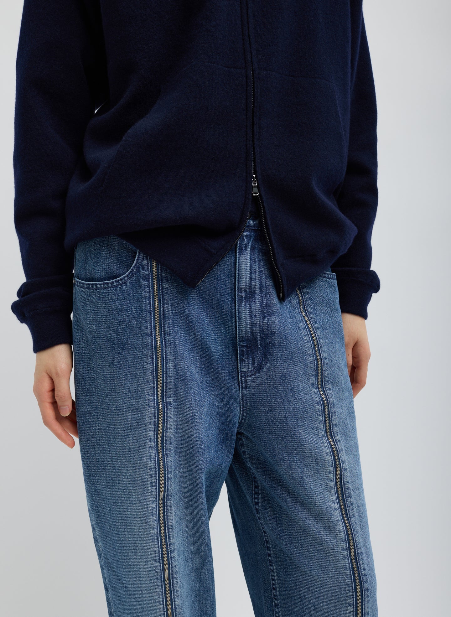 Tibi Zippered Denim Jogger