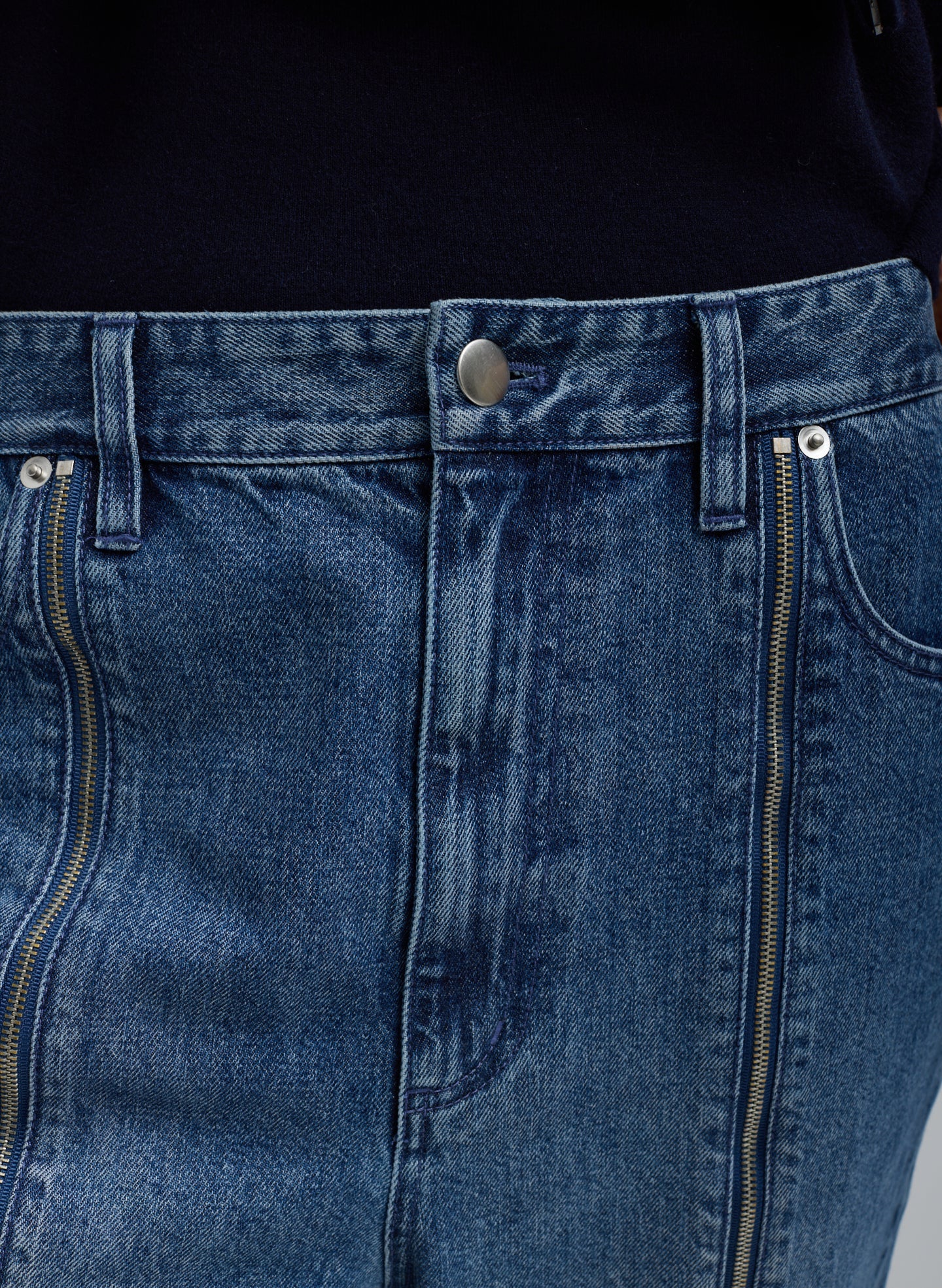 Tibi Zippered Denim Jogger