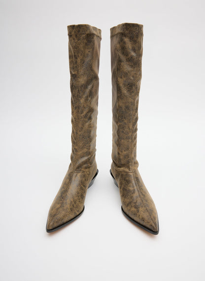 Tibi Distressed Bronson Boot - Regular Calf