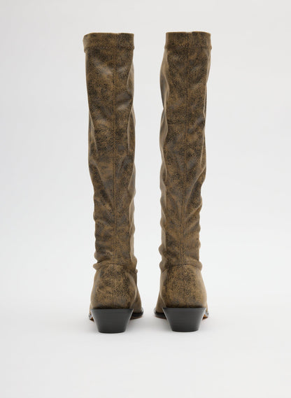 Tibi Distressed Bronson Boot - Narrow Calf