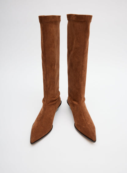 Tibi Faux Suede Bronson Boot - Narrow Calf