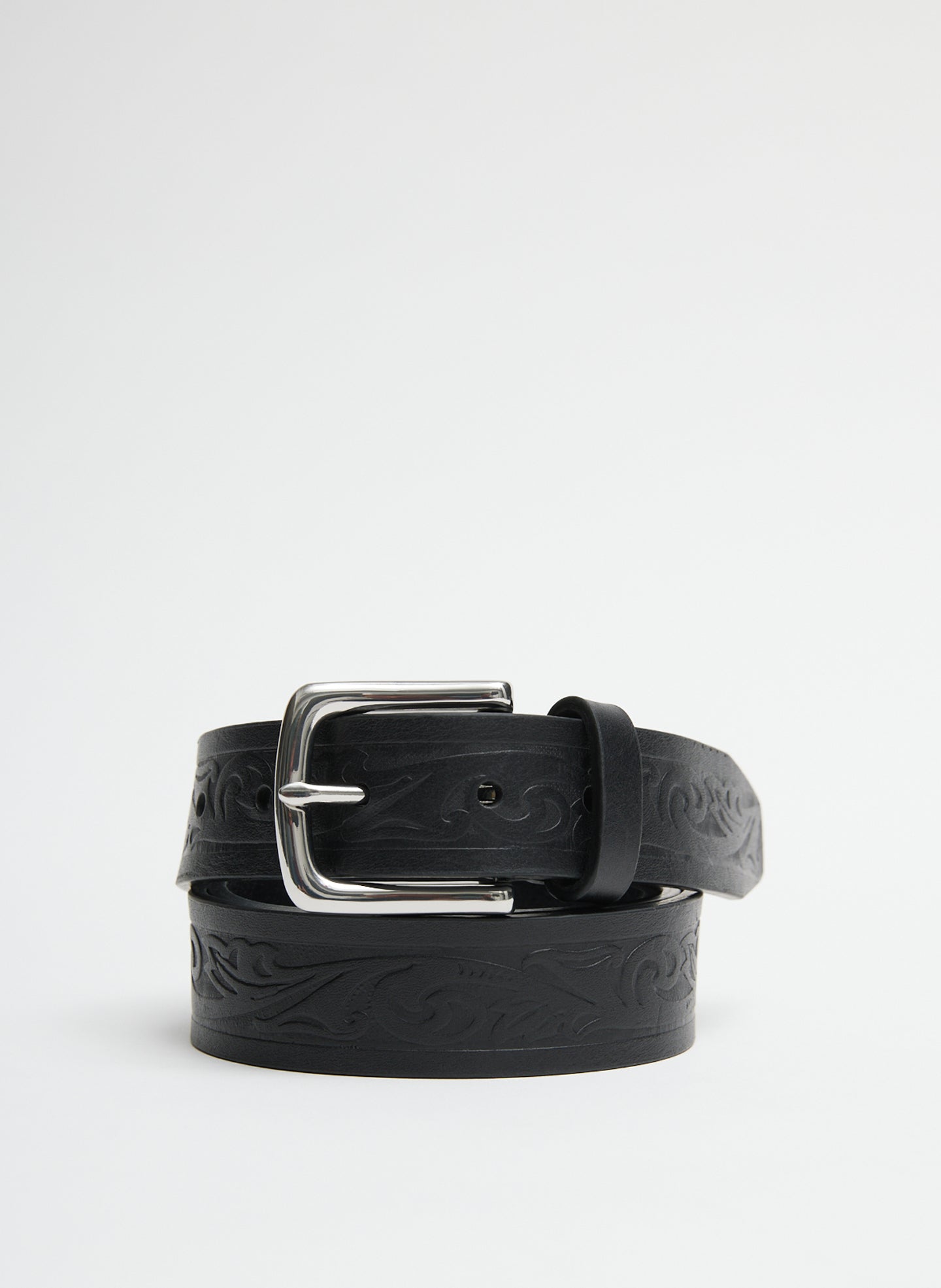 Tibi Classic Men's Tooled Leather Belt