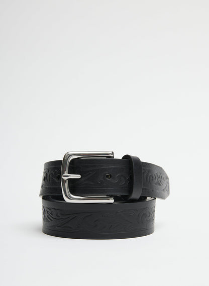 Tibi Classic Men's Tooled Leather Belt
