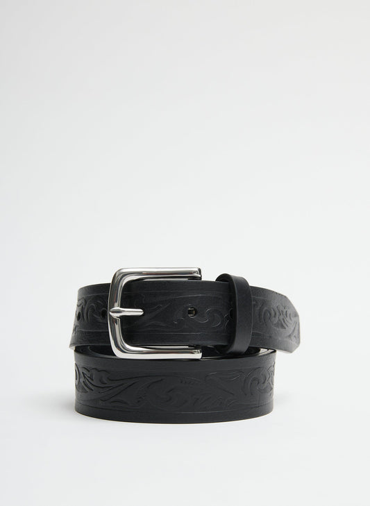 Tibi Classic Men's Tooled Leather Belt