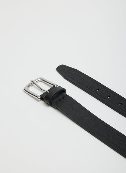 Tibi Classic Men's Tooled Leather Belt