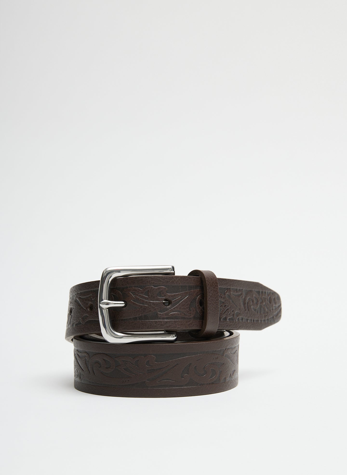Tibi Classic Men's Tooled Leather Belt