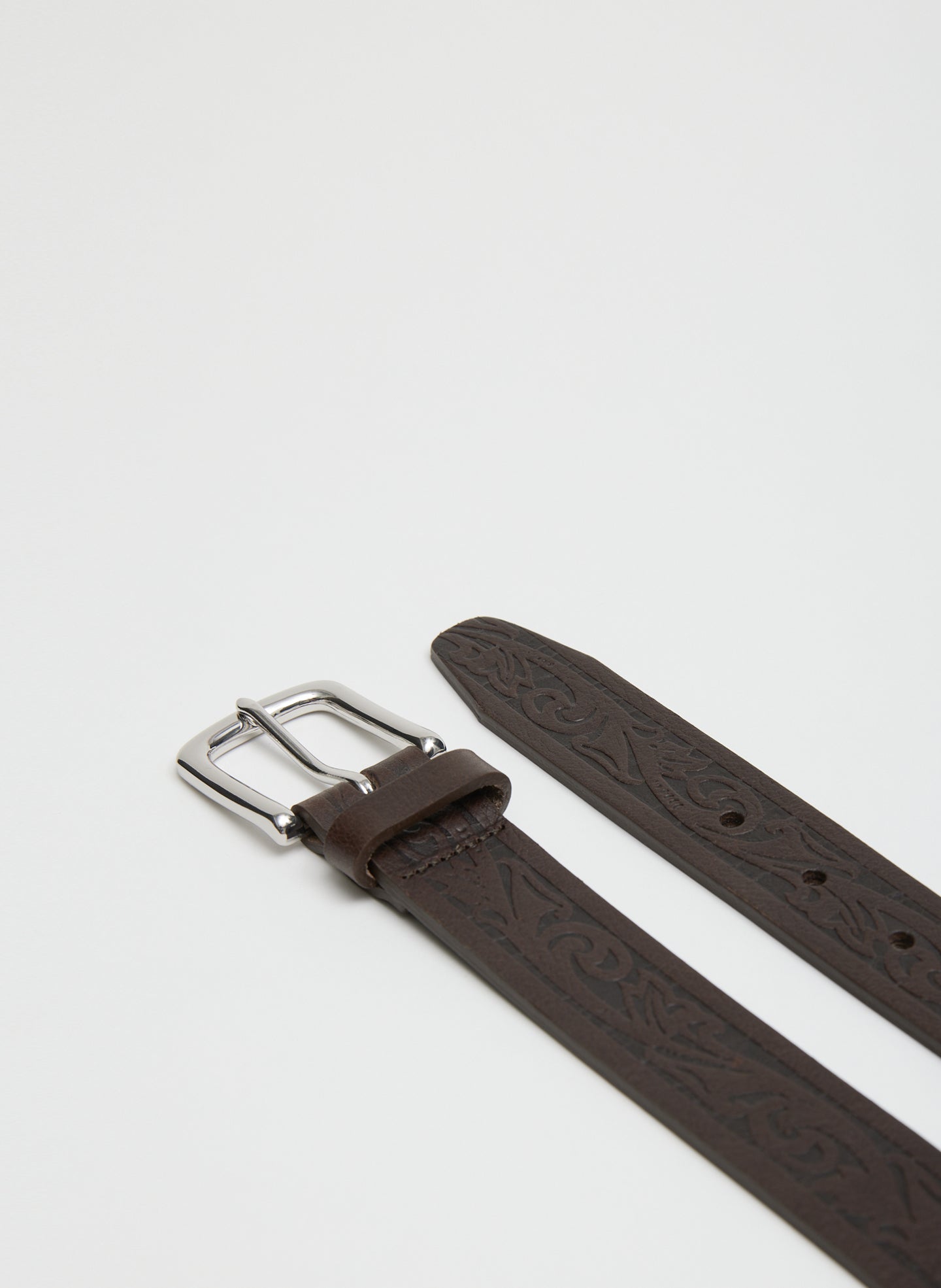 Tibi Classic Men's Tooled Leather Belt