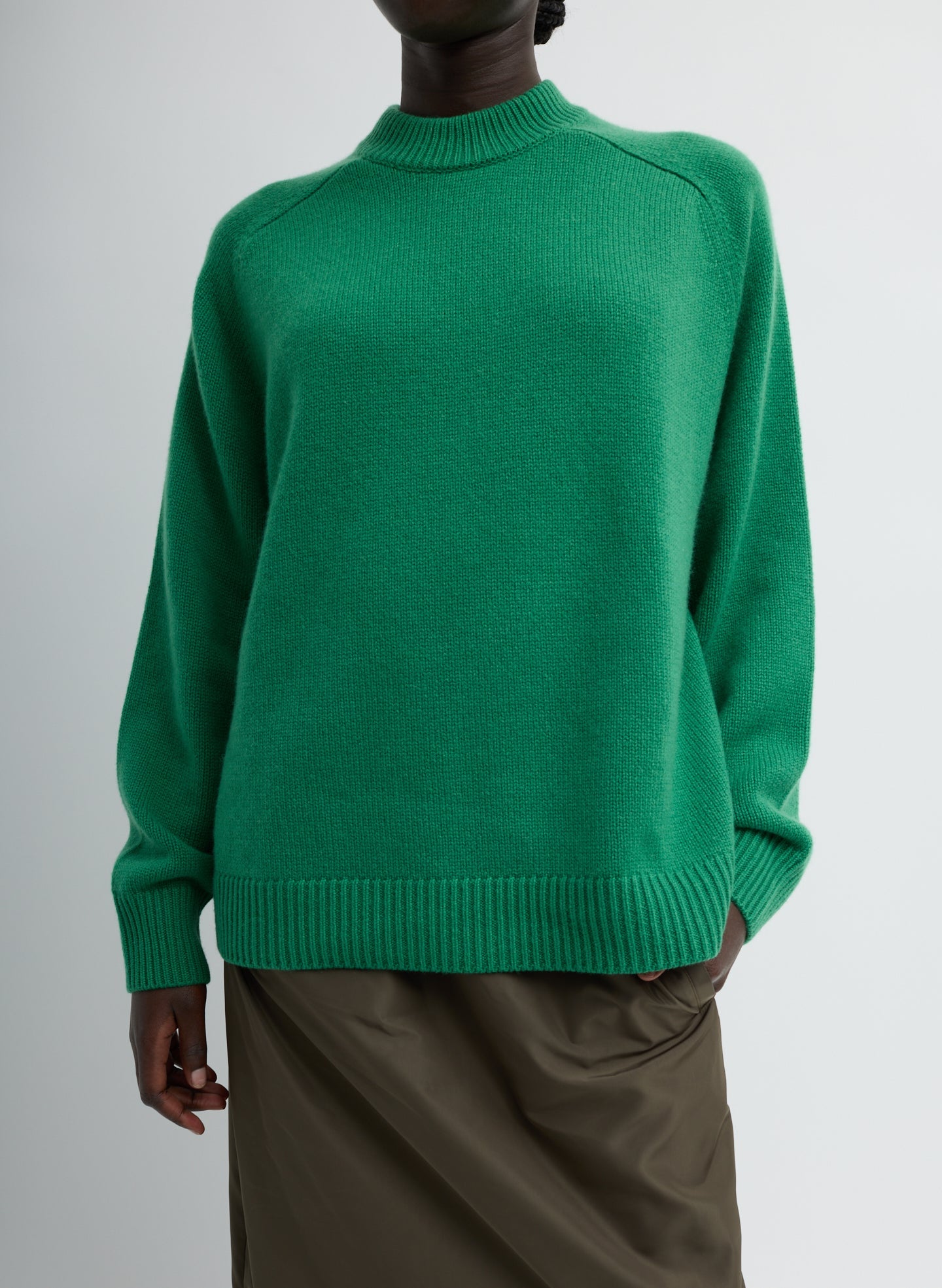 Tibi Cashmere Crewneck Oversized Pullover Sweater