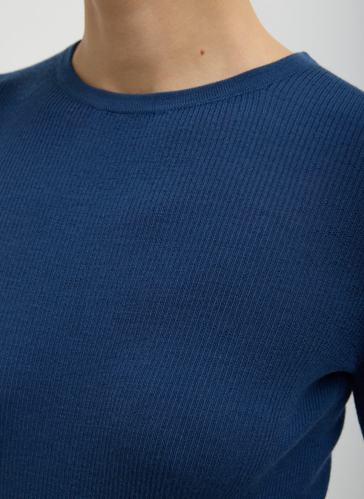 Tibi Featherweight Ribbed Sweater Crewneck Pullover