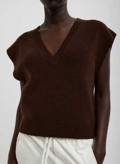 Tibi Cardigan Stitch Sweater Vest With Removable Dickie