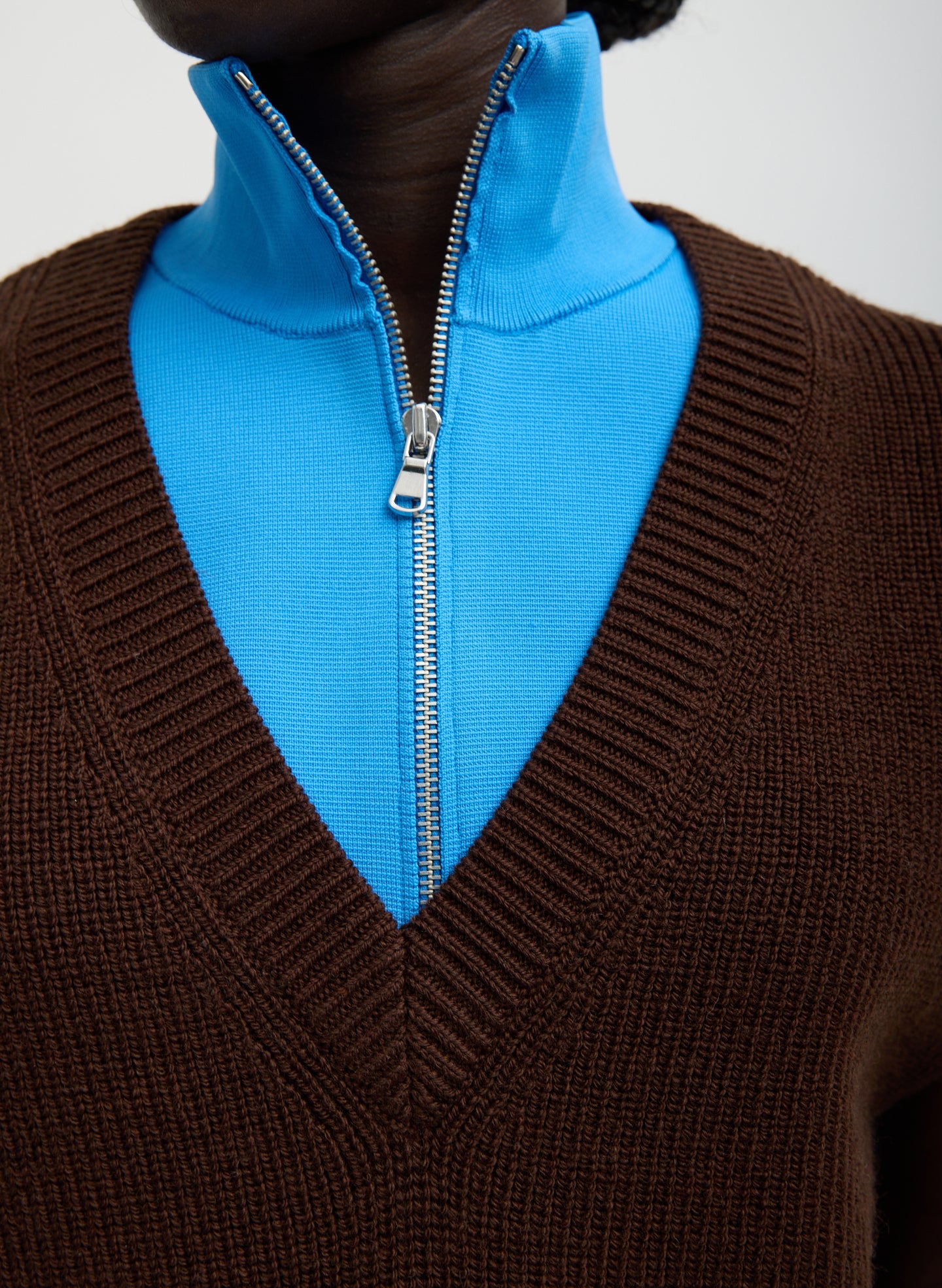 Tibi Cardigan Stitch Sweater Vest With Removable Dickie