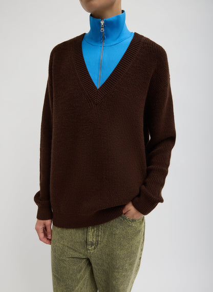 Tibi Cardigan Stitch V-Neck With Removable Dickie