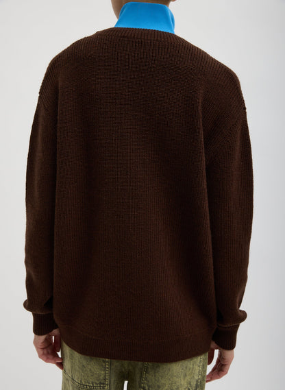 Tibi Cardigan Stitch V-Neck With Removable Dickie