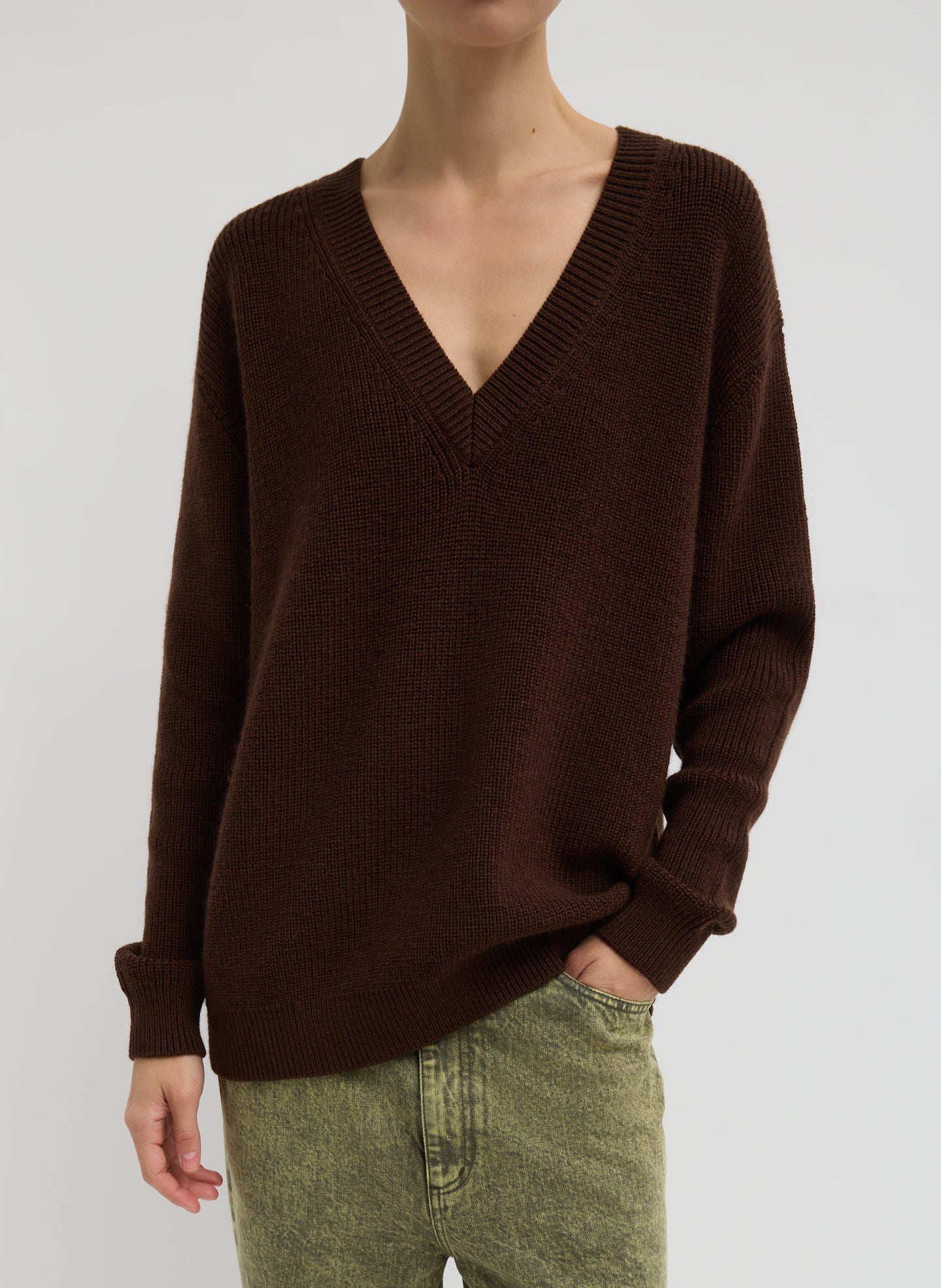 Tibi Cardigan Stitch V-Neck With Removable Dickie