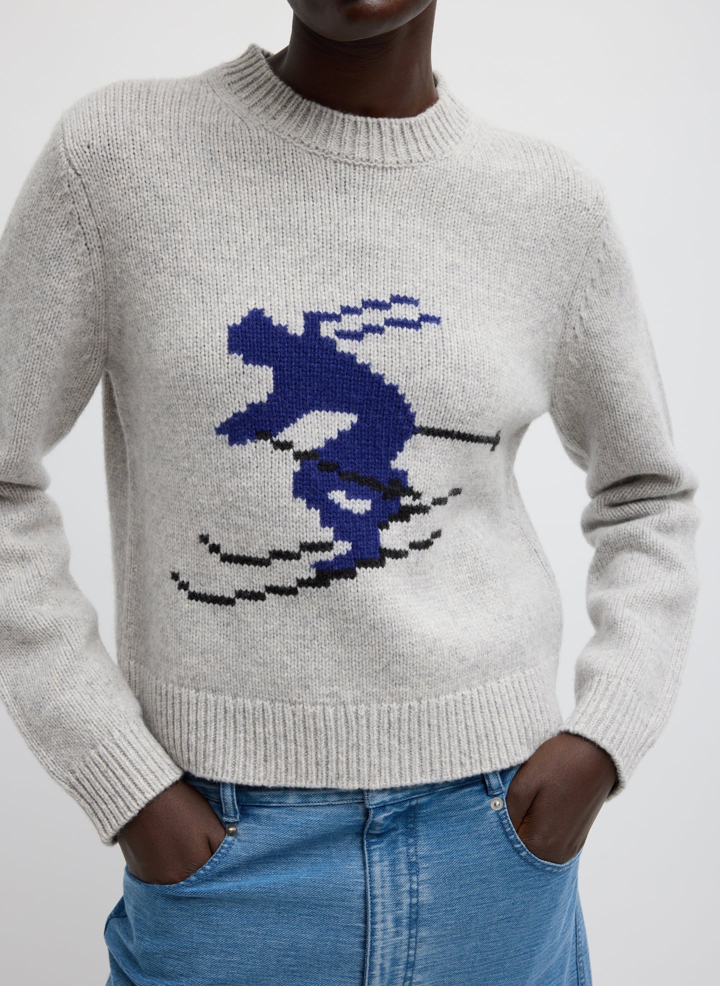 Tibi Soft Wool Ski Shrunken Sweater