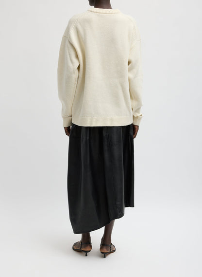 Tibi Soft Wool Ski Easy Pullover Crewneck Sweater