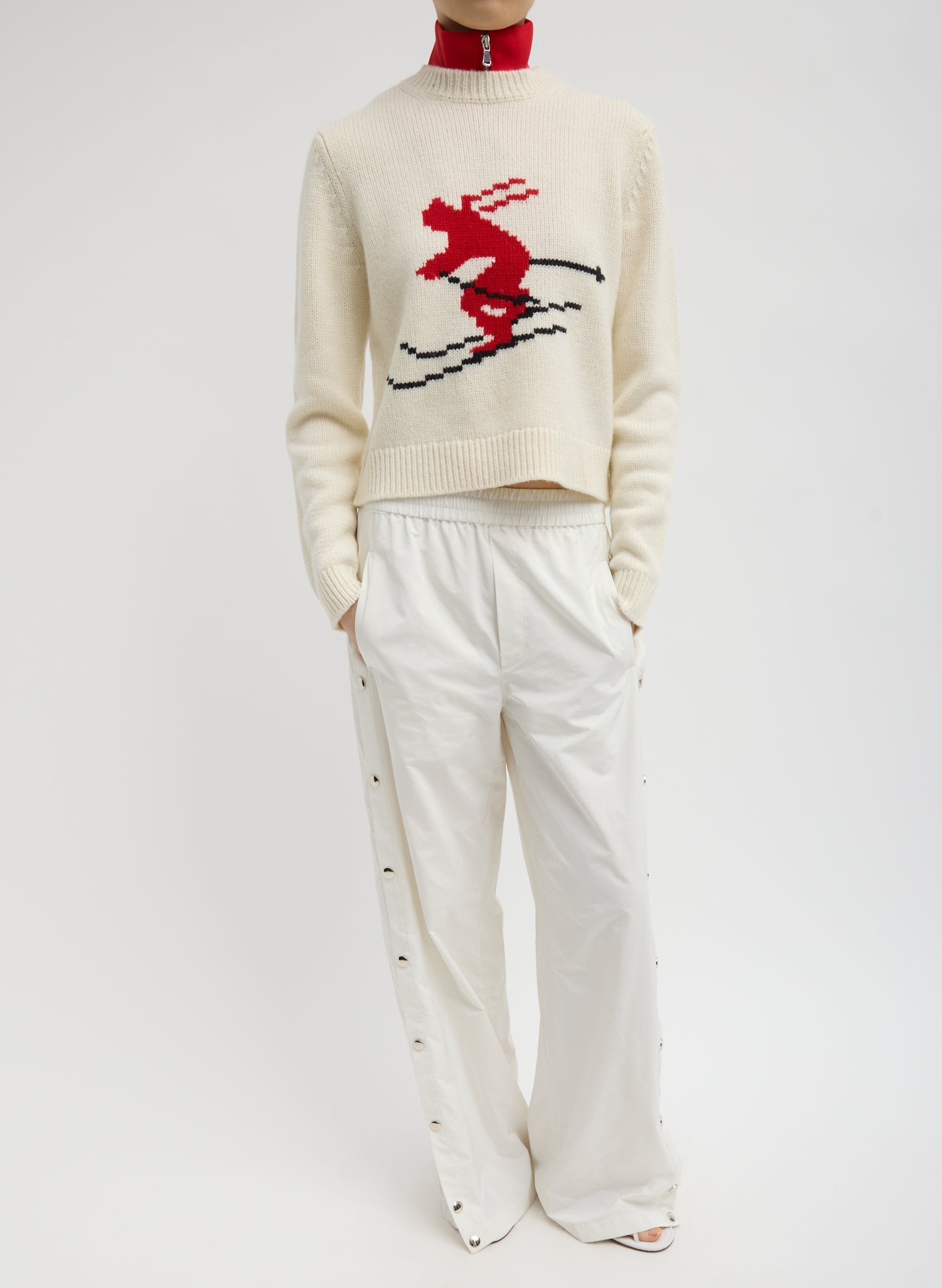 Tibi Soft Wool Ski Shrunken Sweater