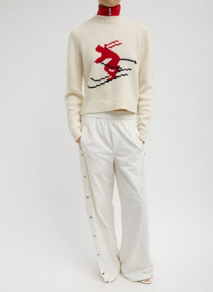 Tibi Soft Wool Ski Shrunken Sweater
