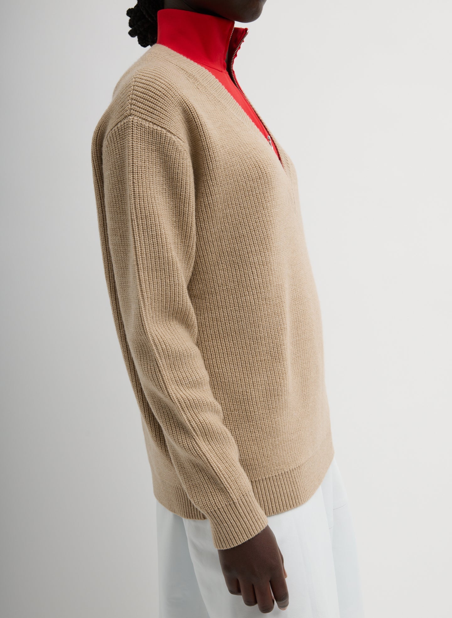 Tibi Cardigan Stitch V-Neck With Removable Dickie