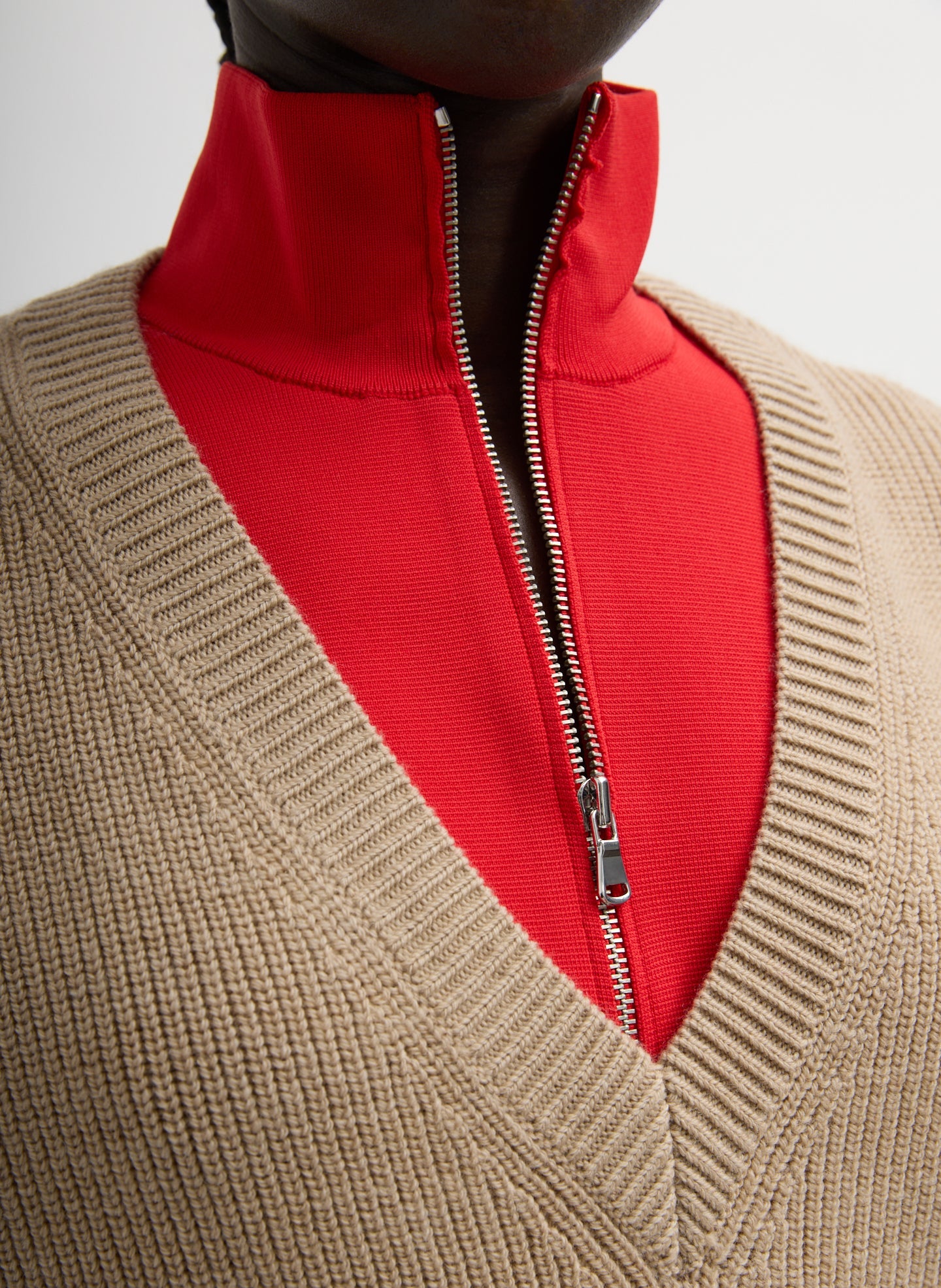 Tibi Cardigan Stitch V-Neck With Removable Dickie