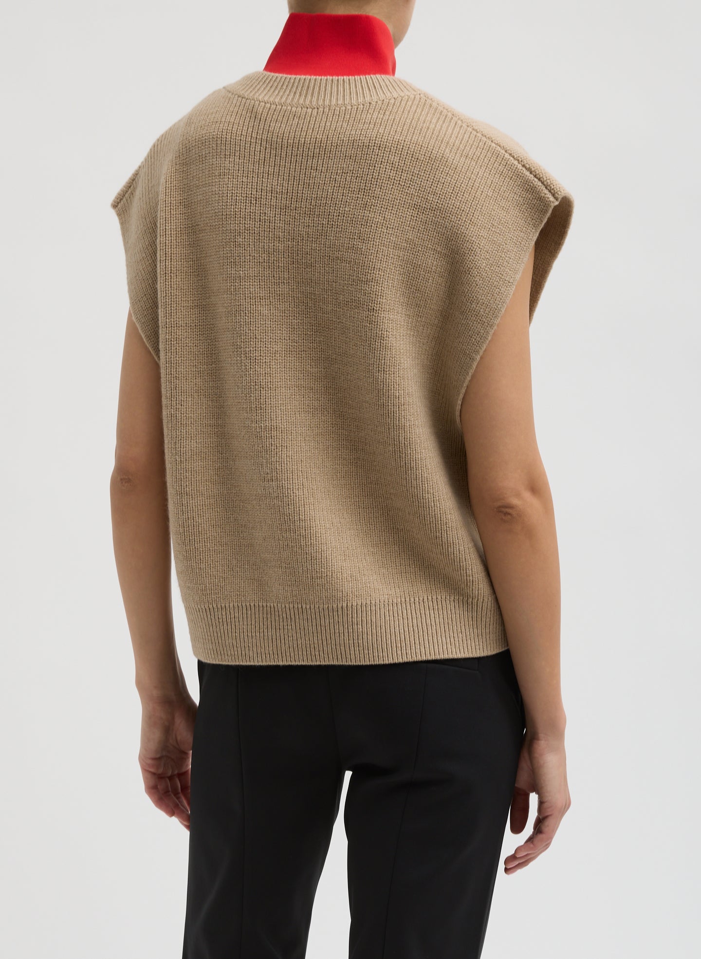 Tibi Cardigan Stitch Sweater Vest With Removable Dickie