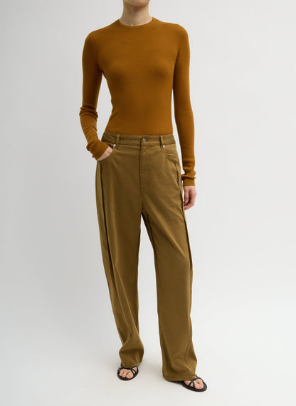 Tibi Featherweight Ribbed Sweater Crewneck Pullover