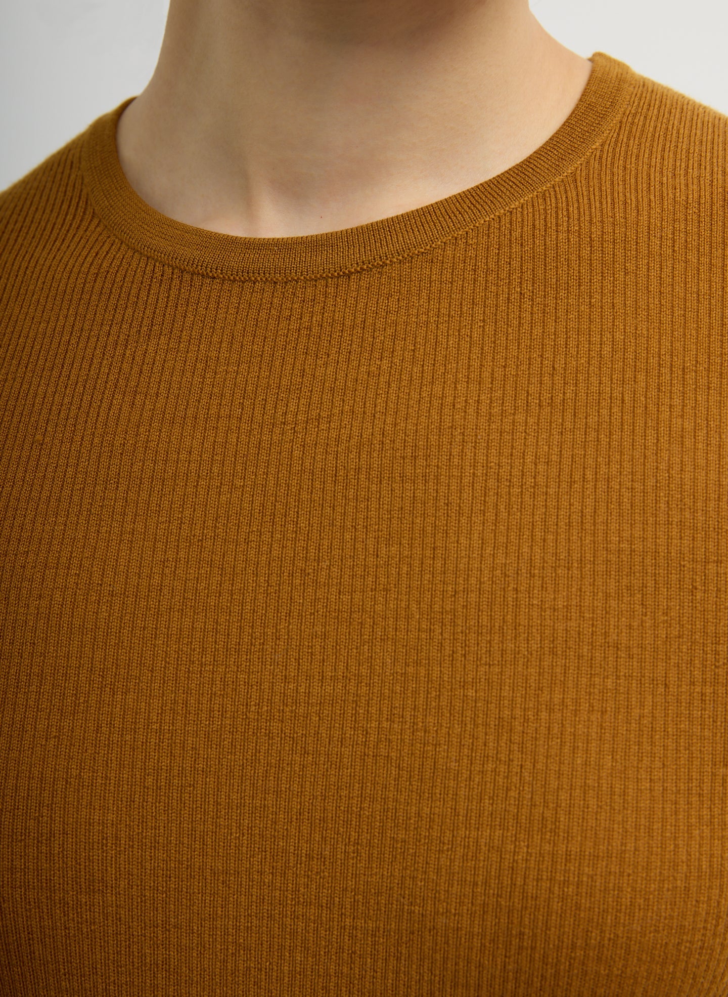 Tibi Featherweight Ribbed Sweater Crewneck Pullover