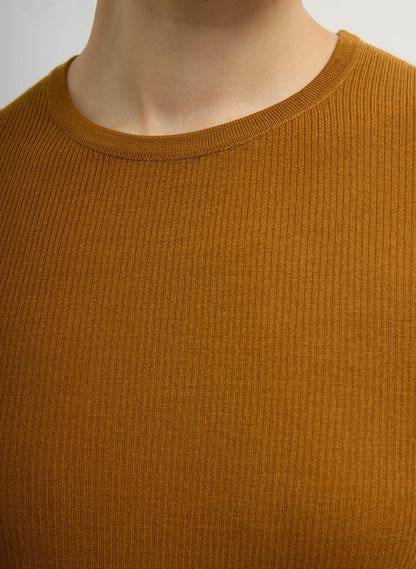 Tibi Featherweight Ribbed Sweater Crewneck Pullover