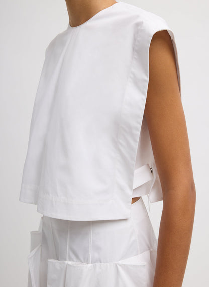 Tibi Compact Eco Poplin Cropped Square Top