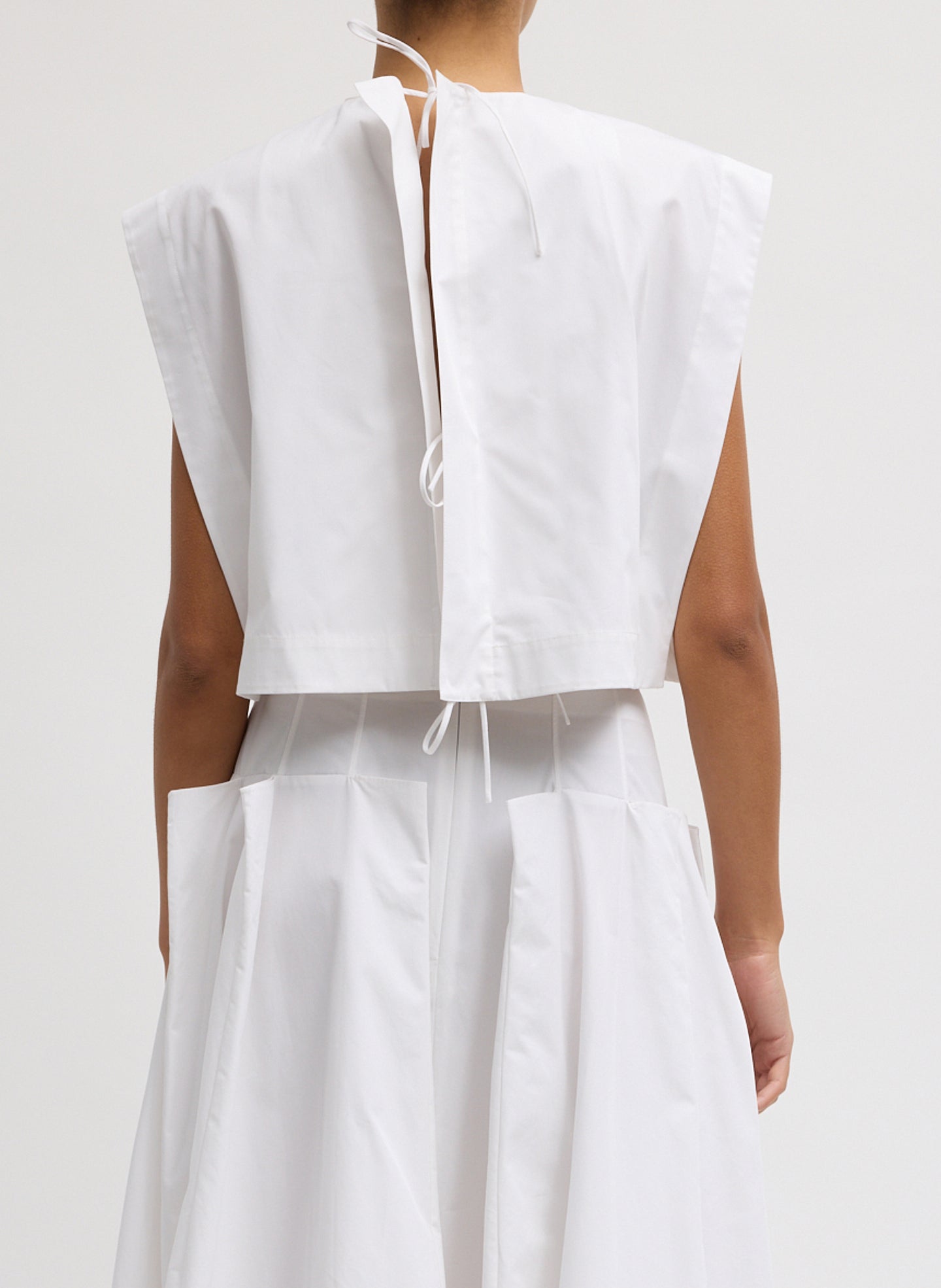 Tibi Compact Eco Poplin Cropped Square Top