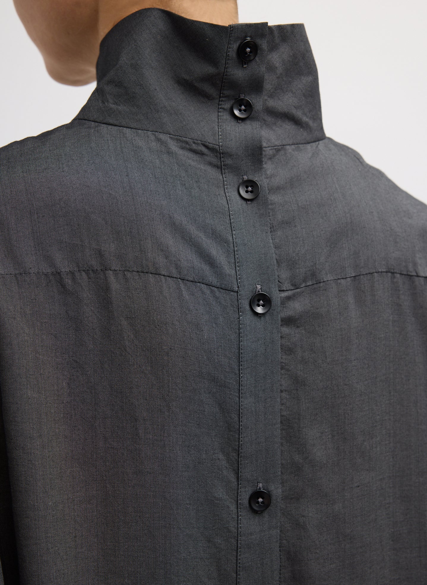 Tibi Ultra Light Silk Tencel Funnel Neck Shirt