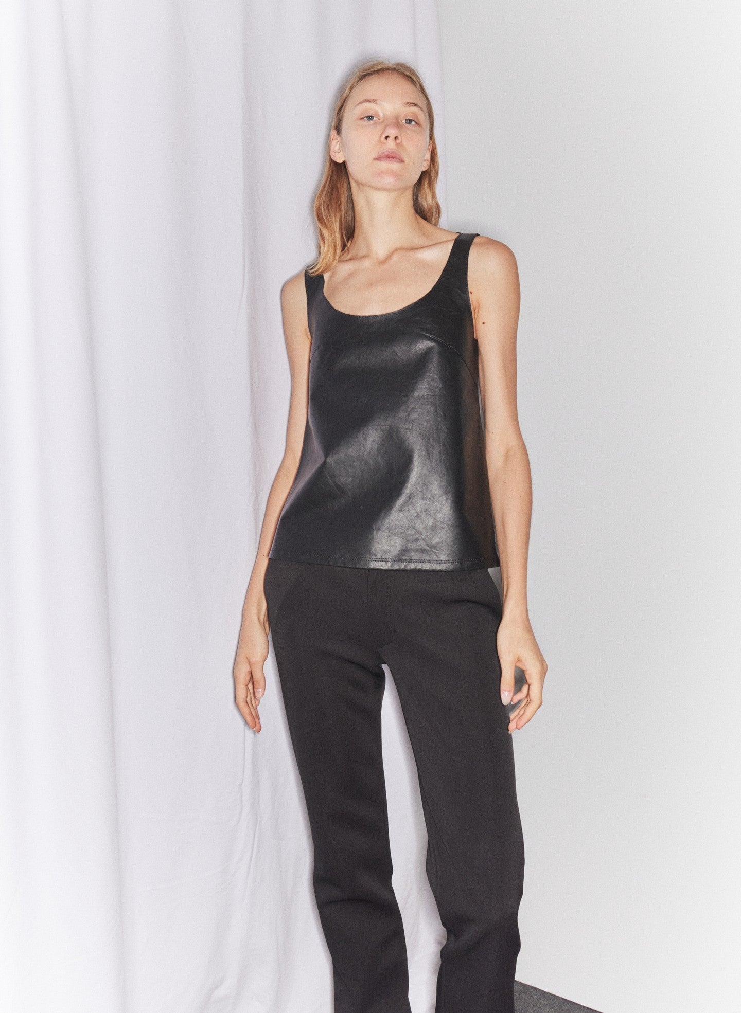 Tibi Light Weight Leather Tank Top