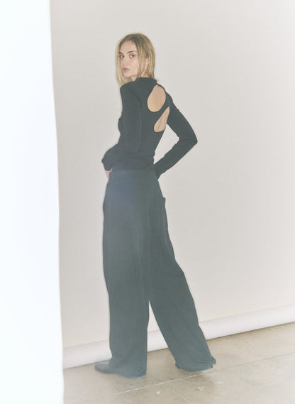 Tibi Compact Ultra Stretch Cut Out Back Top