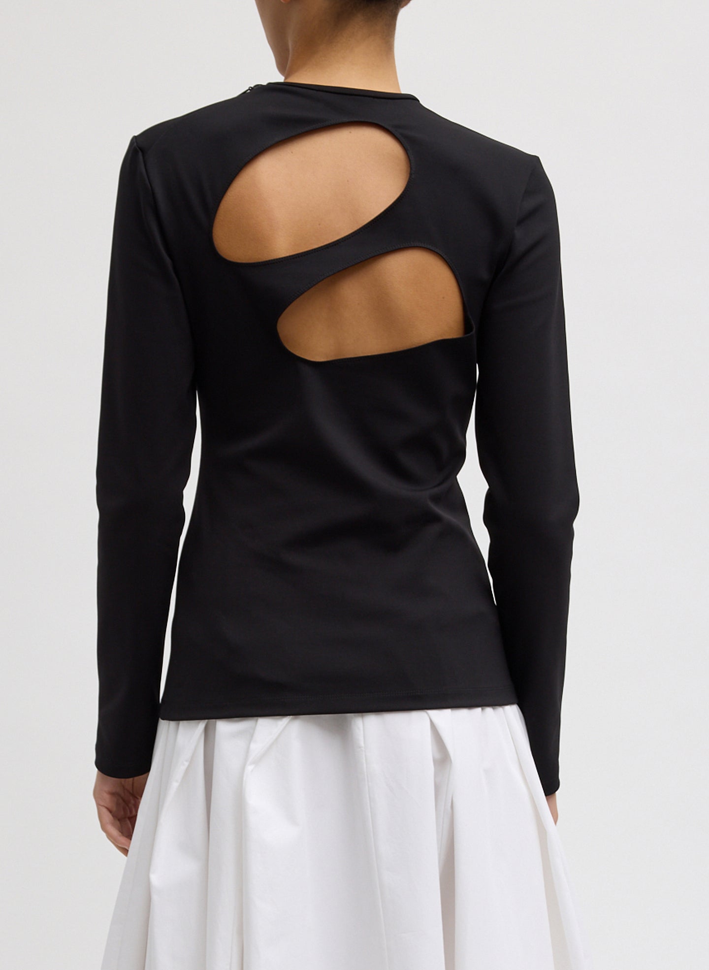 Tibi Compact Ultra Stretch Cut Out Back Top