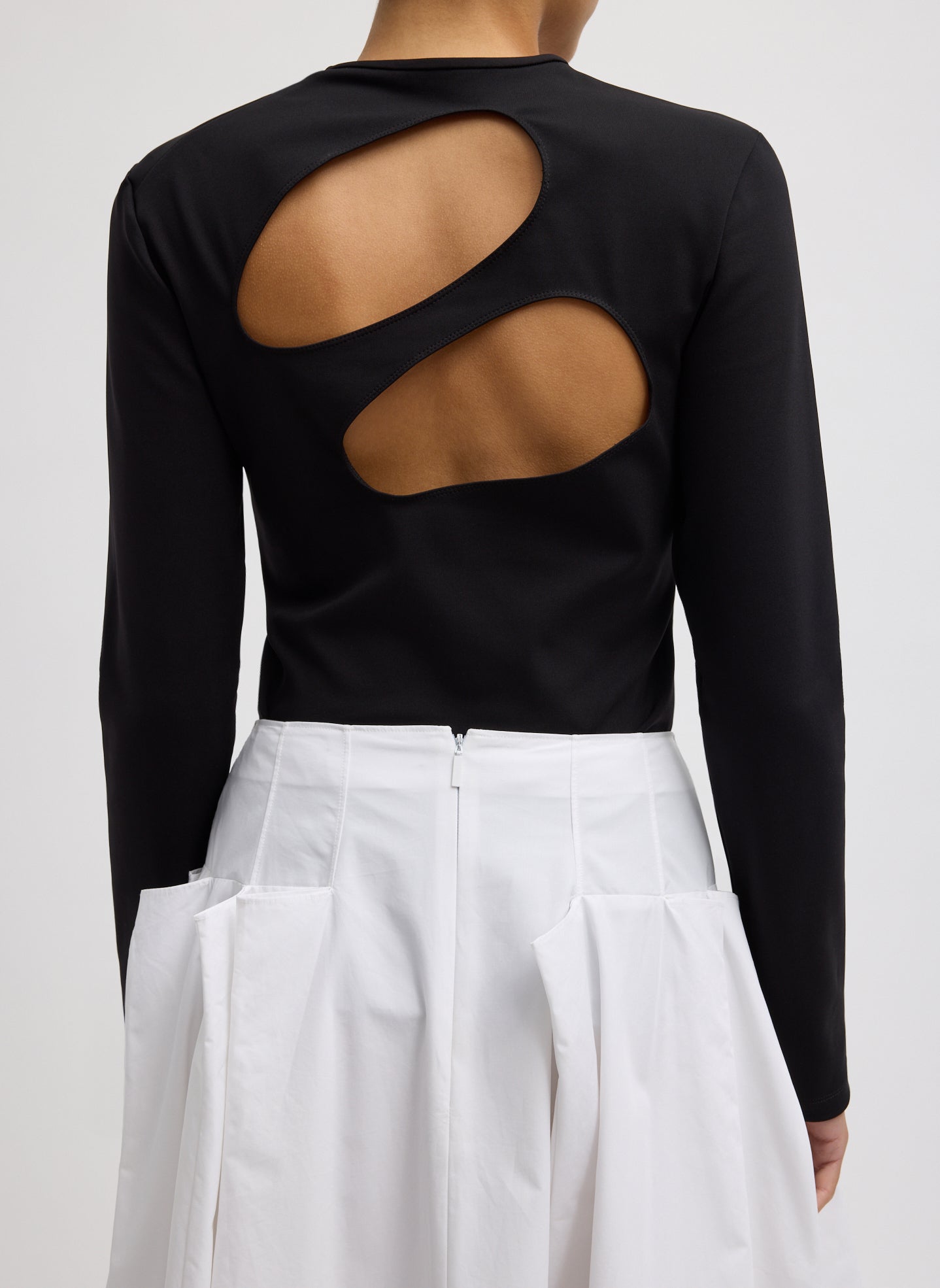 Tibi Compact Ultra Stretch Cut Out Back Top