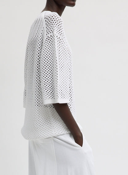 Tibi Crochet Netting Oversized Easy T-Shirt