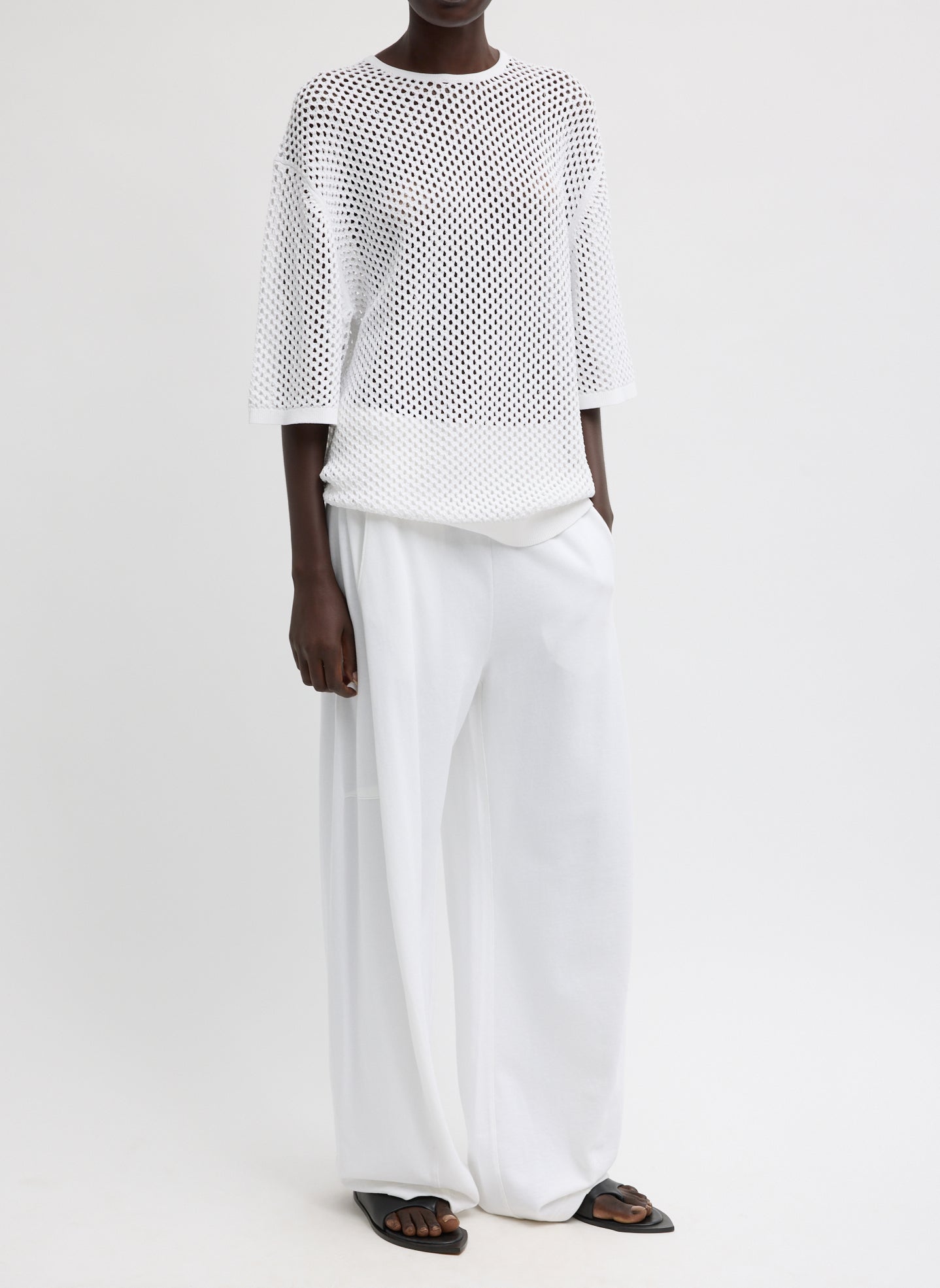 Tibi Crochet Netting Oversized Easy T-Shirt