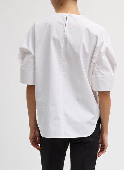 Tibi Compact Eco Poplin Reverse Sleeve Top
